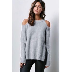 JOA cold shoulder sweater